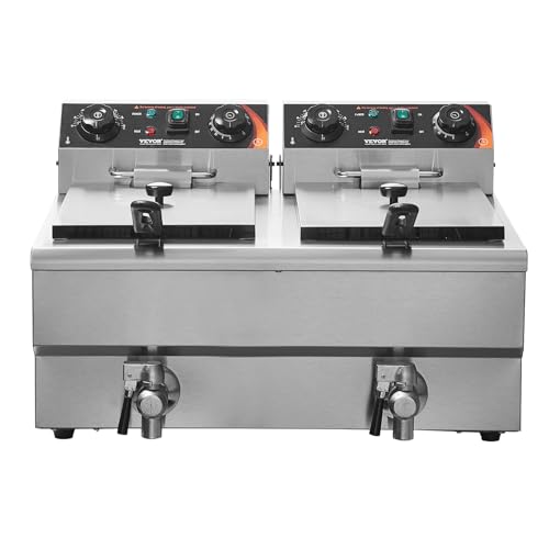 Commercial Deep Fryer (Upgraded with Timer & Oil Filtration / Double Fryer)