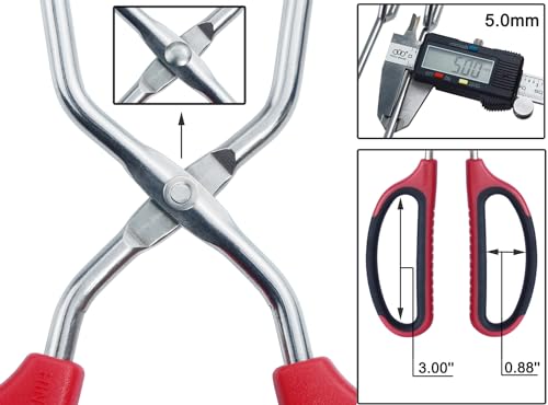 HINAMY 13" Stainless Steel Scissor Tongs with Comfort