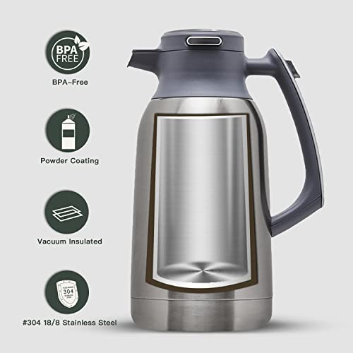 Thermal Coffee Carafe 68oz (Metallic / 68 Ounces)