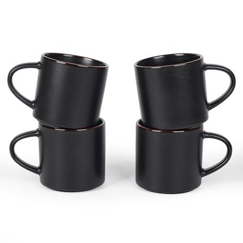 Coffee Mugs Set of 4 (Matte Black / 4pcs)