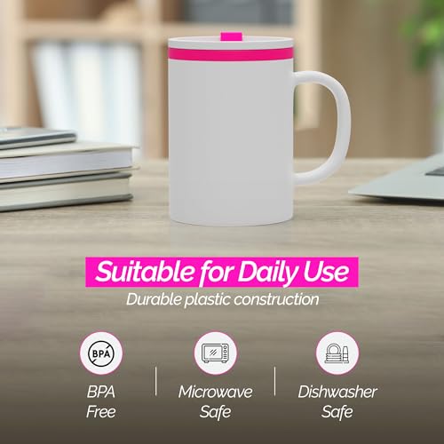 Iconic Desk Mug with Lid & Handle (Pink)