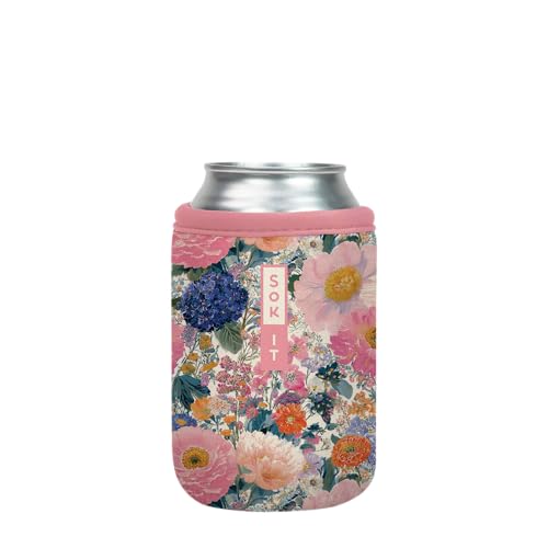 CanSok Sleeve for Beer & Soda Insulated Neoprene Cover (Garden Gossip / 12oz Slim Can Sleeve)