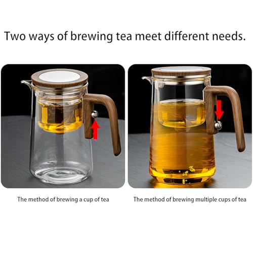 600ML Witchcraft Magic Glass Teapot with Infuser Strainer and Lid for Loose Leaf Tea Herbal (20.29oz Without Cups)