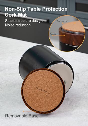 Ceramic Rotating Kitchen Utensil Holder for Countertop (Stone Black)