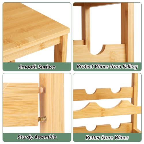 Wine Rack 24 Botttle Freestanding Floor (6 Tier Natural)