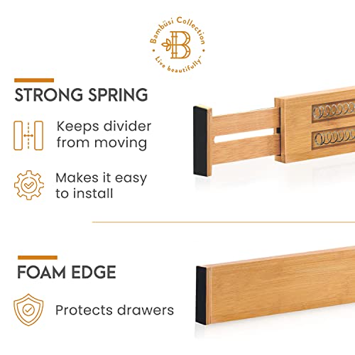 4 Pack Bamboo Drawer Dividers (Bamboo / 2.6-Inch High (4-pk))