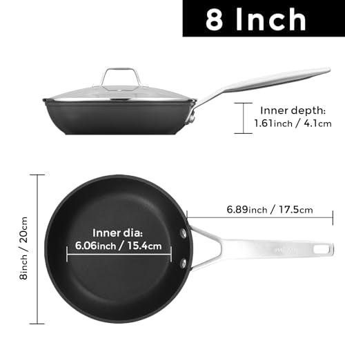 8 Inch Small Nonstick Frying pan with Lid (8-Inch)