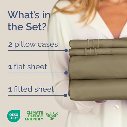 Cal King Size 4 Piece Sheet Set (14 - Khaki / California King)