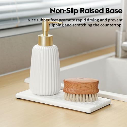 3 Pack Water Absorbent Diatomite Coasters (3 Pack - White - 1pc of 8"x 3.8" and 2pcs of 3.8"x 3.8")