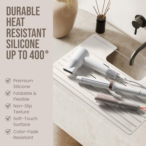 Bathroom Sink Cover for Counter Space (Taupe / Large)