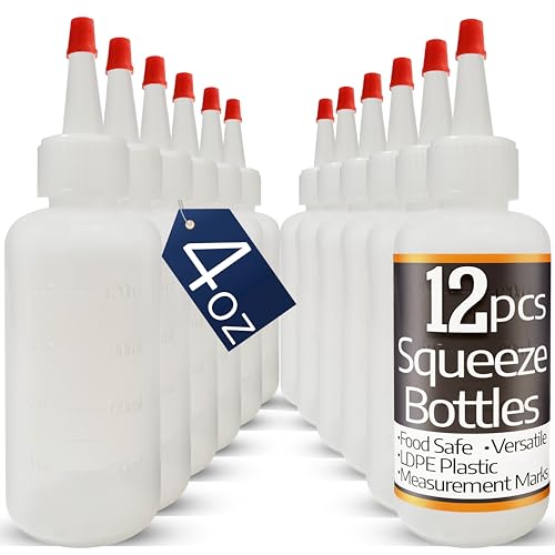 Plastic Squeeze Bottles with Red Tip Cap