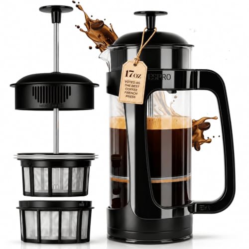 P3 French Press Coffee Maker (Black / 17 oz)