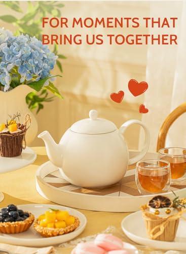Porcelain Teapot (White / 40oz (no infuser))