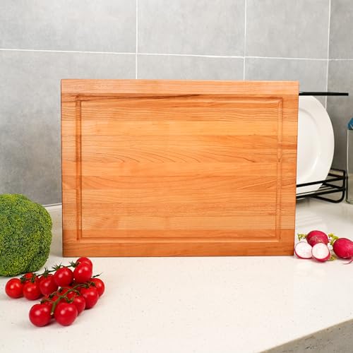 Solid Cherry Wood Cutting Board for Kitchen (Solid Cherry(1-1/2" Thick))
