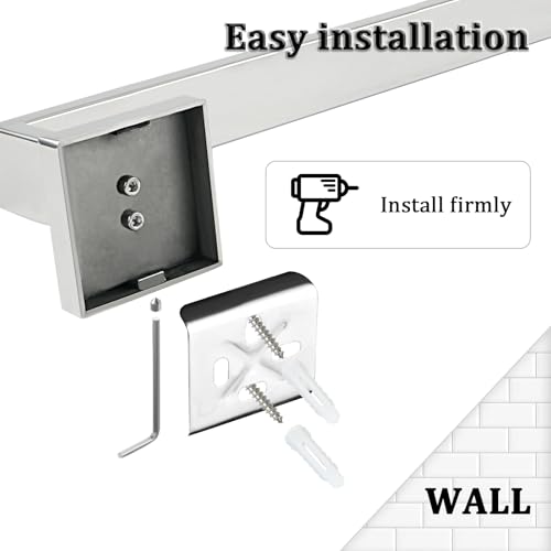 Towel Bar Towel Rack for Bathroom Wall Mount 12 Inch (Single 12 Inch / Polished Chrome)