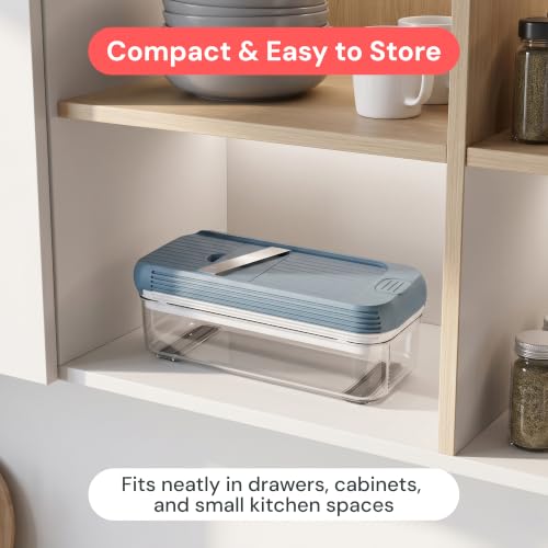 Essential Vegetable Chopper & Mandoline Slicer (Blue)