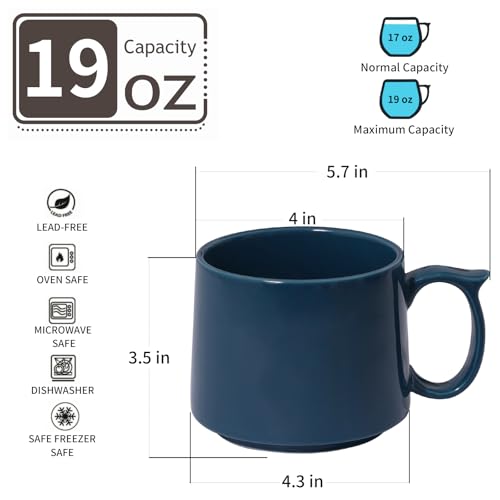Coffee Mugs Gift Set of 4 (Blue)
