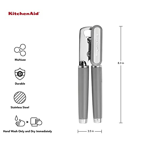 Classic Multifunction Can Opener and Bottle Opener Easy to Use (Gray / 8.34-Inch)