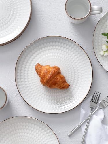 Eden Ceramic Plates and Bowls Sets (White Circle / Service for 6)