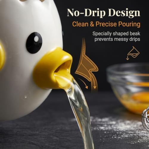 Ceramic Egg Filter Splitter (White-yellow)