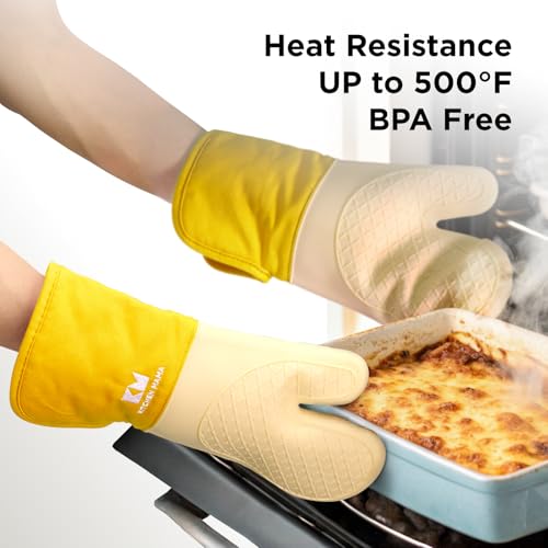 UltraShield Silicone Oven Mitts (Yellow / Standard)