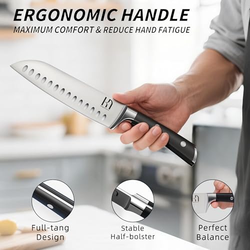 Japanese 15 pc Kitchen Knife Block Set (Natural Black)