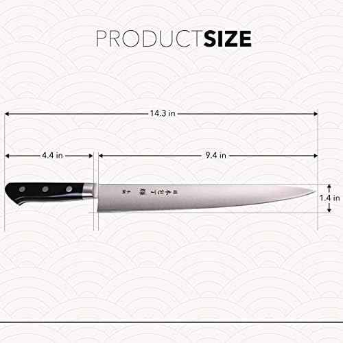 Kagayaki CarboNext Japanese Chef’s Knife, KC-8ES Professional Sujihiki Knife, High Carbon Tool Steel Pro Kitchen Knife with Ergonomic Pakka Wood Handle, 9.4 inch