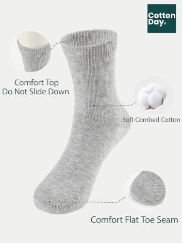 Unisex Kids Boys Girls Soft Cotton School Socks 8 (Large / Lt. Gray Heather)