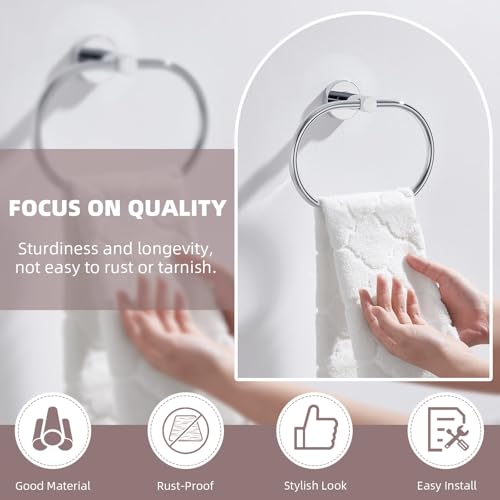 Bathroom Towel Ring Chrome (Oval - Chrome)