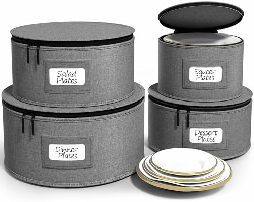 China Storage Containers (Gray / 4 Piece Dinnerware Set)