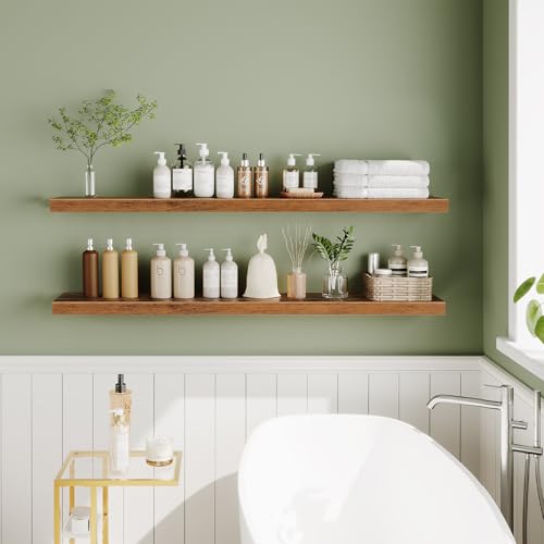 Floating Shelves for Wall (Rustic Brown / 55 Inches)