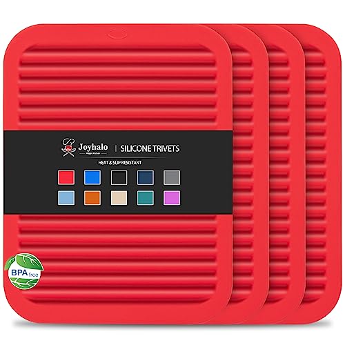 4 Pack Square Silicone Trivets (4 Count)