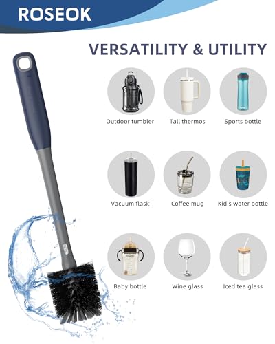 2 in 1 Bottle Brush with Straw Cleaner Brush (Gray / 1pcs)