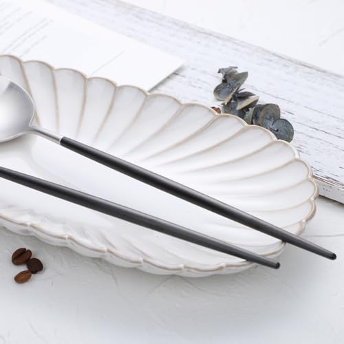 Salad Servers (Black/Silver)