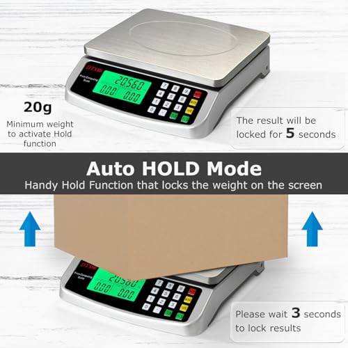 110lb Food Scale (Silver 50kg (Hold Mode))