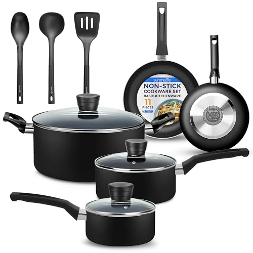 Kitchenware Pots & Pans Basic Kitchen Cookware (11 PIece / Black)