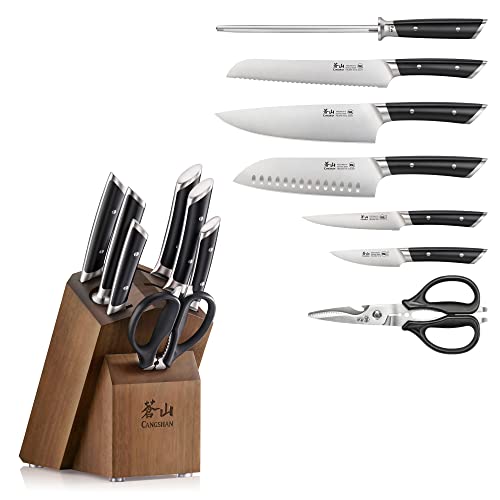 HELENA Series German Steel Forged Knife Block Set (8-Piece / Black)
