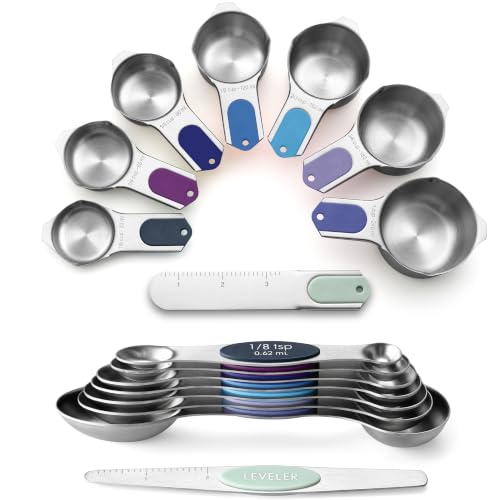 Magnetic Measuring Cups & Spoons Set of 15 (Winter Frost)