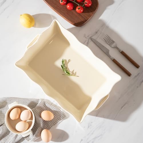 Sweejar Casserole Dishes for Oven (Beige / Baking dish(Set of 1))