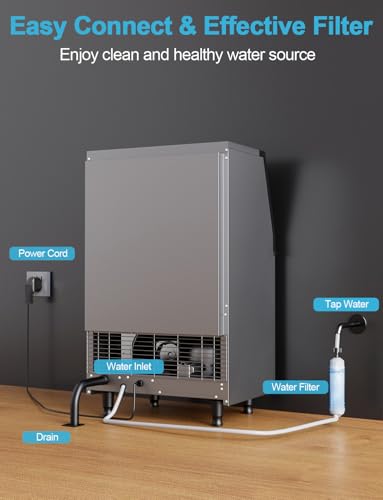 Commercial Ice Maker Machine (200lbs/24H / Commercial Ice Maker-Black)