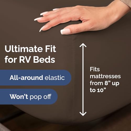 Short Queen Size 4 Piece Bed Sheet Set (09 - Brown / Short Queen)