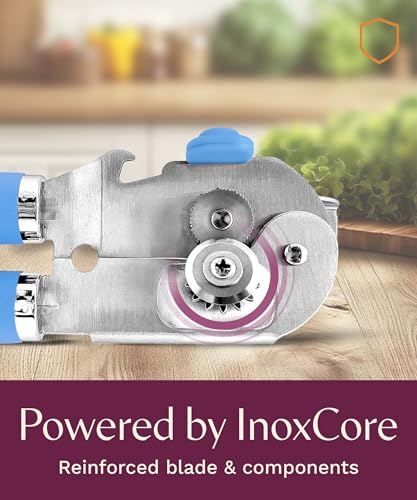 Heavy Duty Manual Can Opener with Magnetic Lid Lifter (Blue)