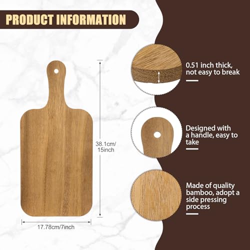 6 Pcs Thick Wood Cutting Boards 15 Inch for Laser Engraving (15 x 7 inches)