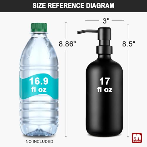 Black Soap Dispenser (Black Bottle + Black Pump / 2 Pack)
