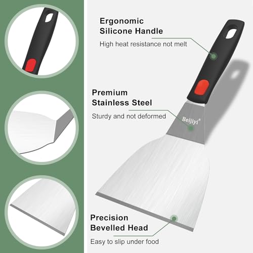 3 Piece Metal Spatula for Cast Iron Skillet (3 Pack)