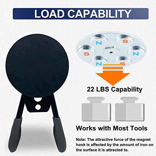 4 Pack Heavy Duty Magnetic Hooks 2.6" Garage Storage Tools Gray (2.6‘’ Diameter Base / Gray Hook)