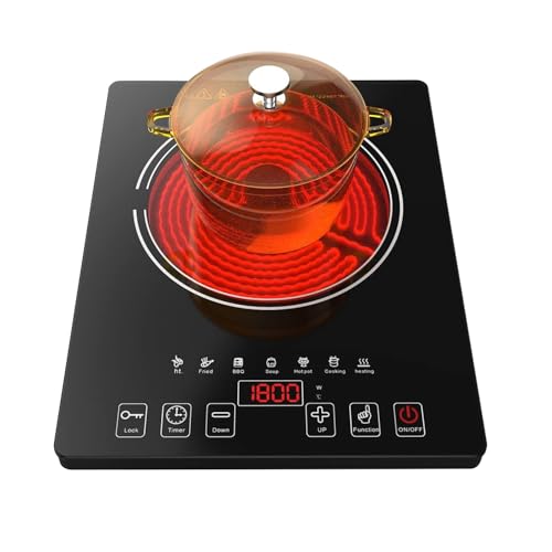 Electric Cooktop Portable Stove 1800W (Black Single)