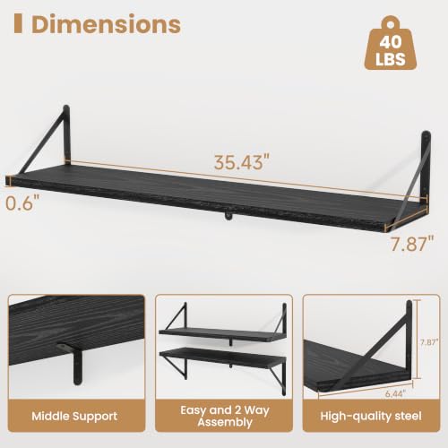 Floating Book Shelves for Wall