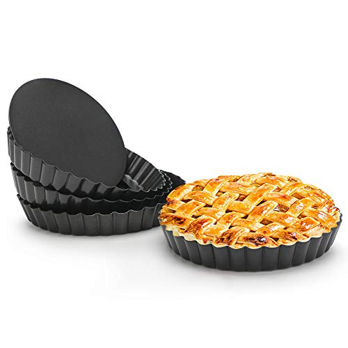 6 Inch Tart Pan (Black-Round-4 pack / 6 Inch)