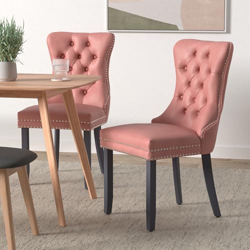 Pink Velvet Dining Chairs Set of 4